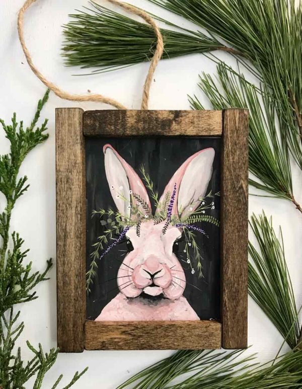 ralphie bunny mini giclee framed ornament