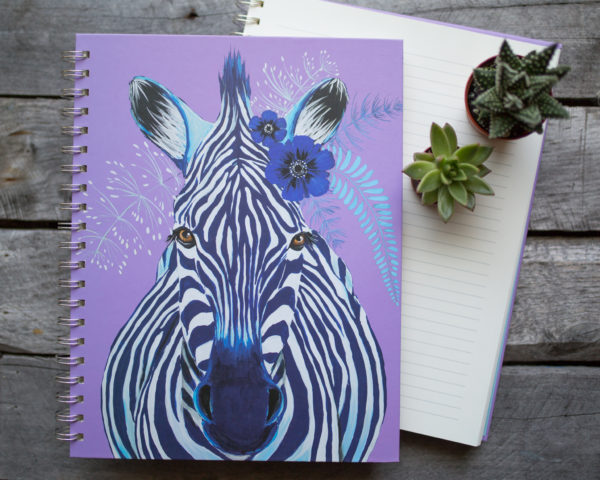 ivy zebra notebook by spring whitaker